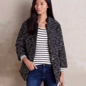 Anthropologie Elevenses Minka Textured Melange Oversized Blazer Jacket Small